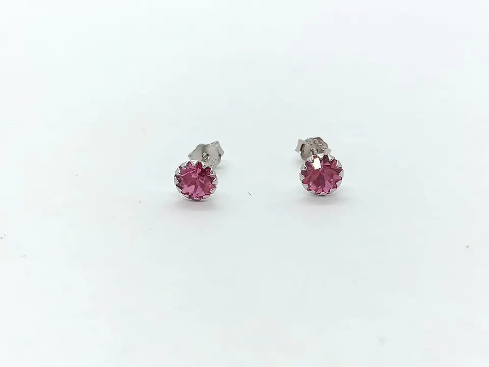 Pendientes Colores puntos De luz 5mm Plata fina ley S925 25