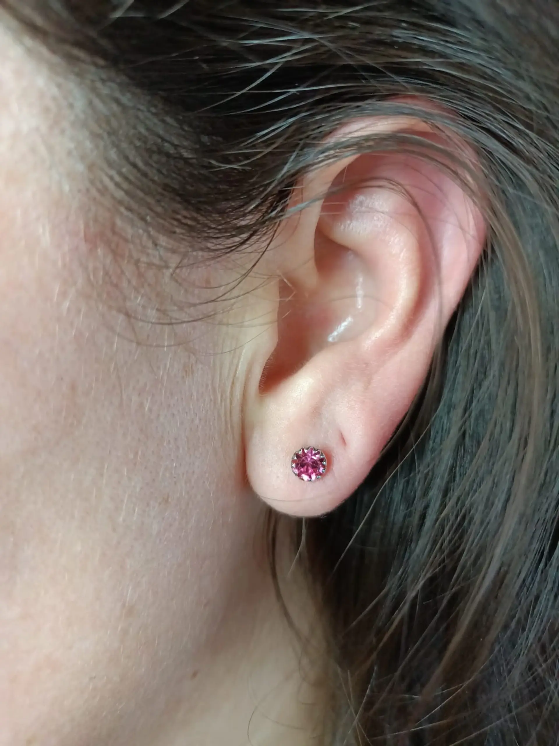 Pendientes Colores puntos De luz 5mm Plata fina ley S925 26