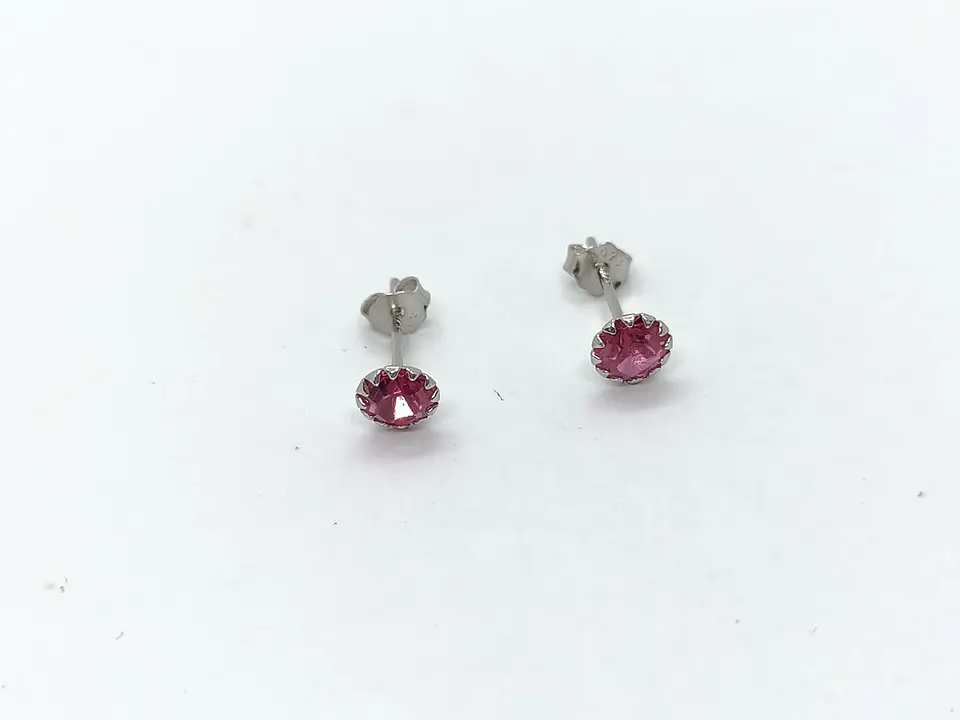 Pendientes Colores puntos De luz 5mm Plata fina ley S925 28