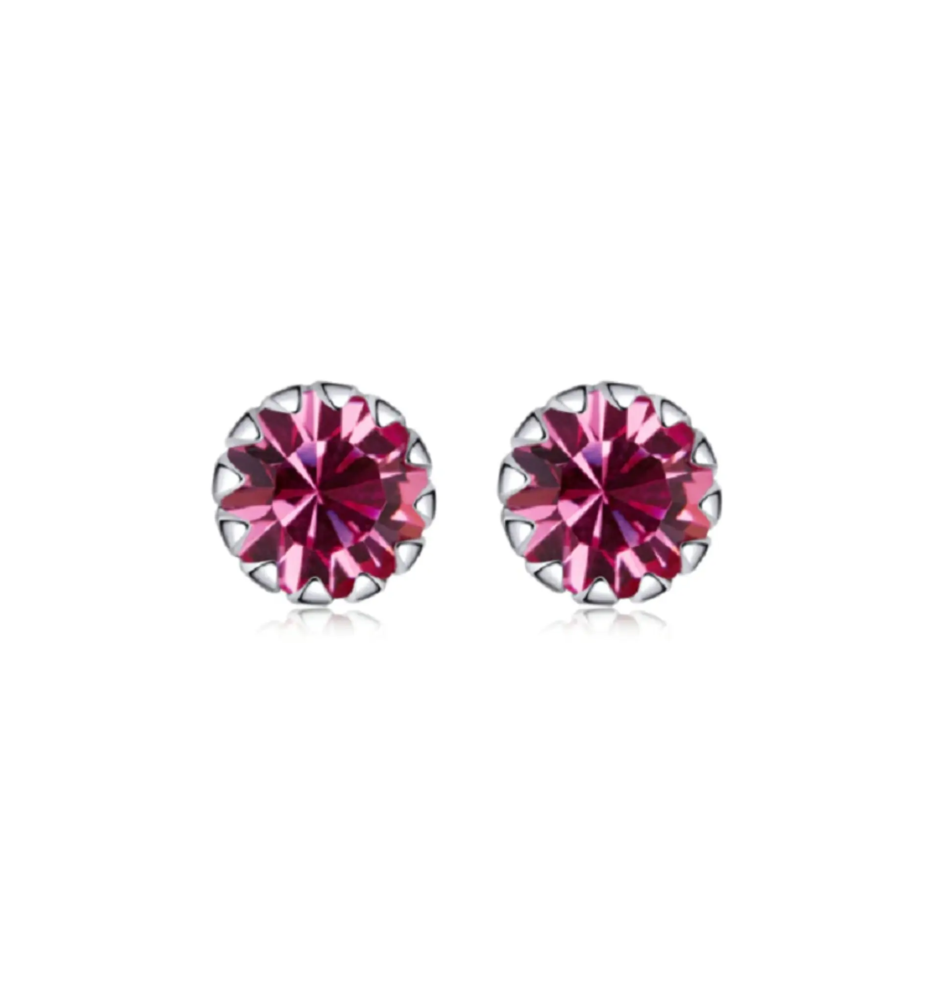 Pendientes Colores puntos De luz 5mm Plata fina ley S925 29