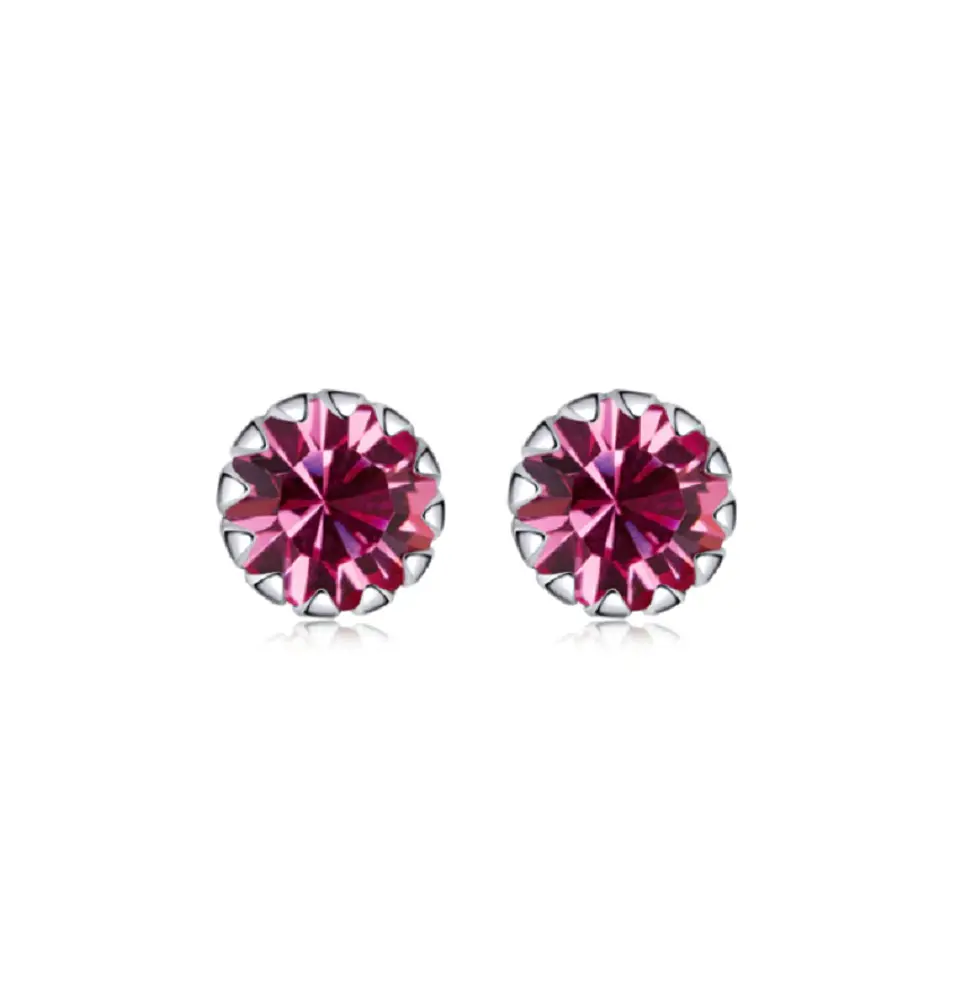 Pendientes Colores puntos De luz 5mm Plata fina ley S925 29