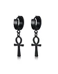 Aros Punk Black Ankh Cross Hombre Mujer Acero Cruz Negro - Miniatura 1