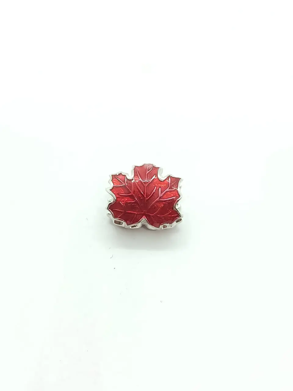 Charm dije abalorio hoja de maple roja plata fina 925 3