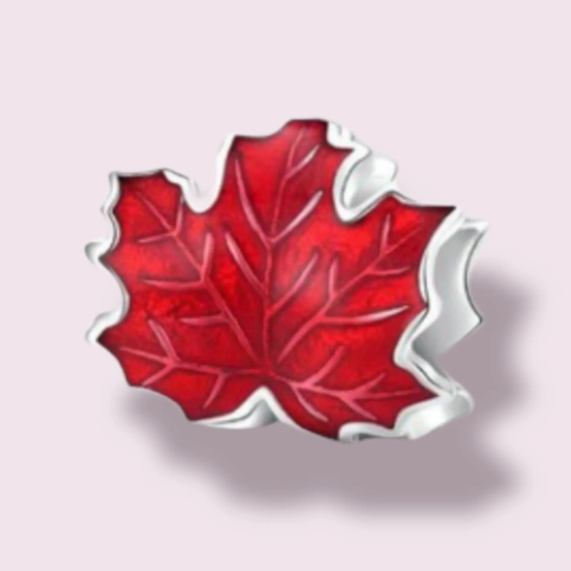 Charm dije abalorio hoja de maple roja plata fina 925 4