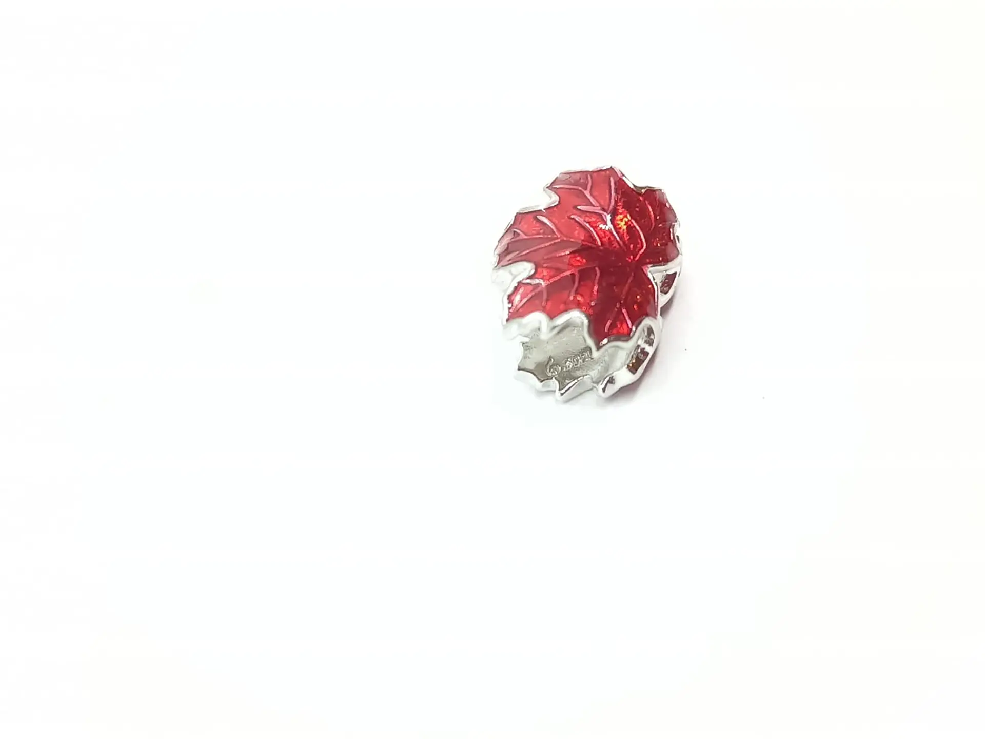 Charm dije abalorio hoja de maple roja plata fina 925 5