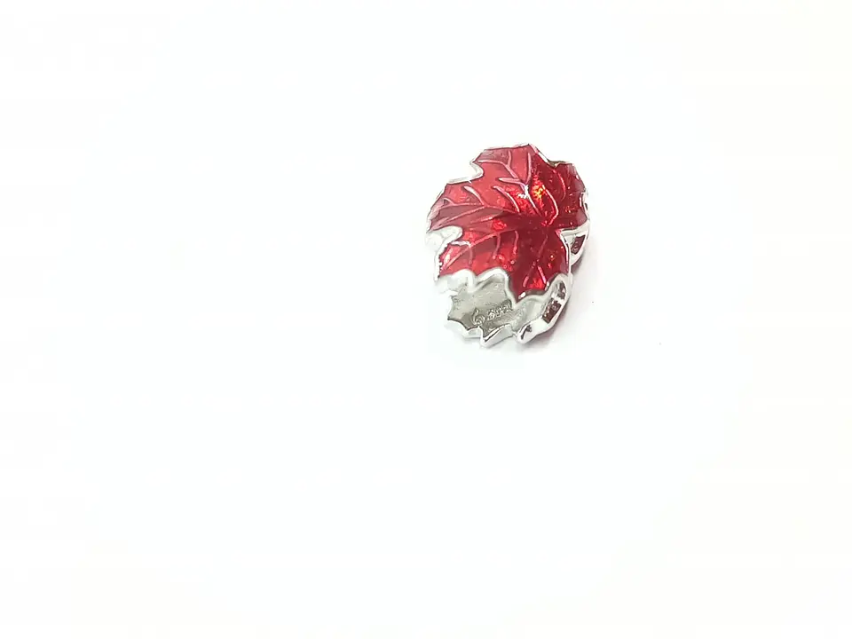 Charm dije abalorio hoja de maple roja plata fina 925 5