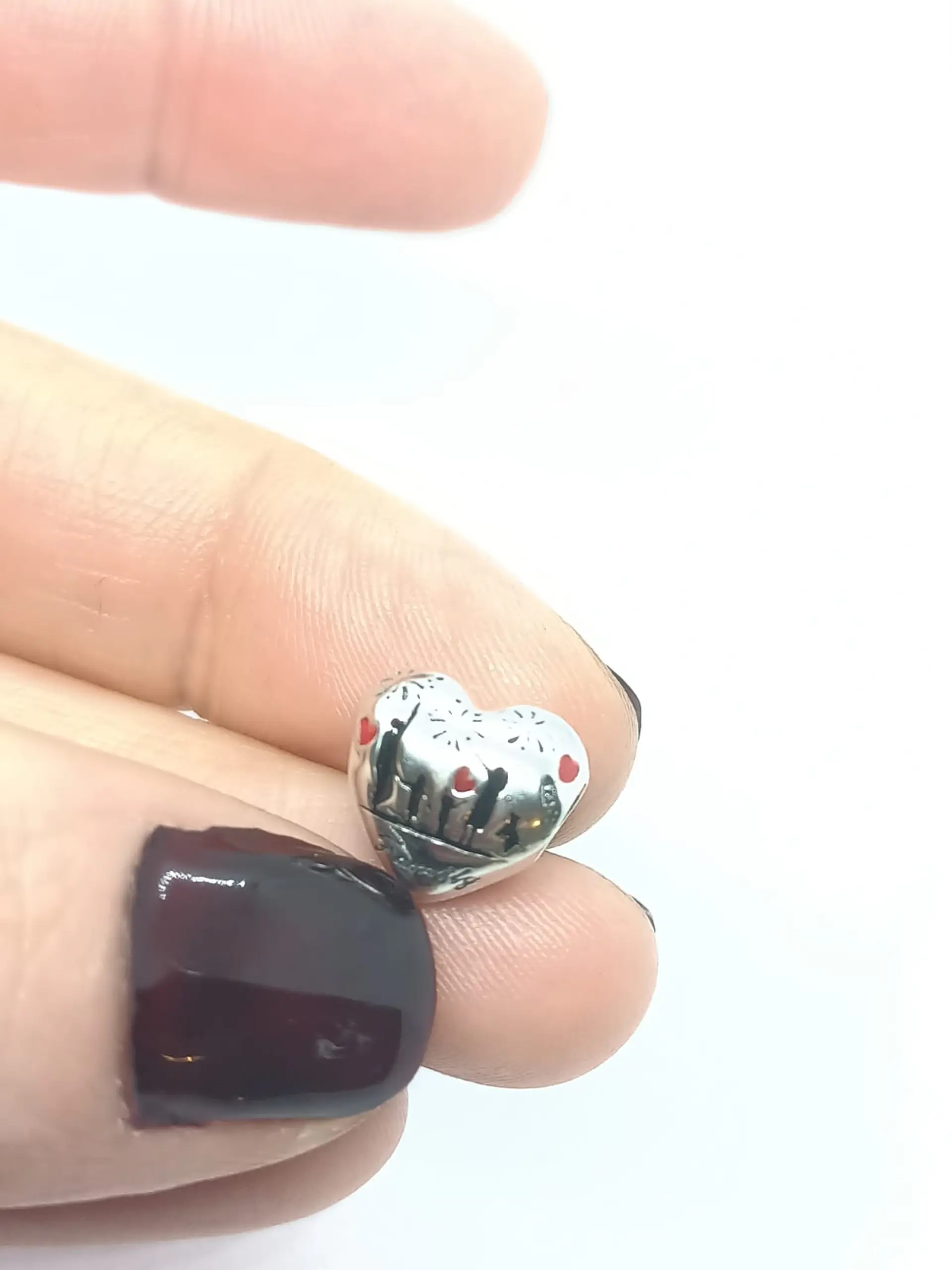 Charm dije abalorio familia de 5 plata 925 estilo Pandora corazón 6