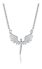 Colgante Alas Angel Plata 925 Paz Amor Chapado Oro Blanco - Miniatura 1