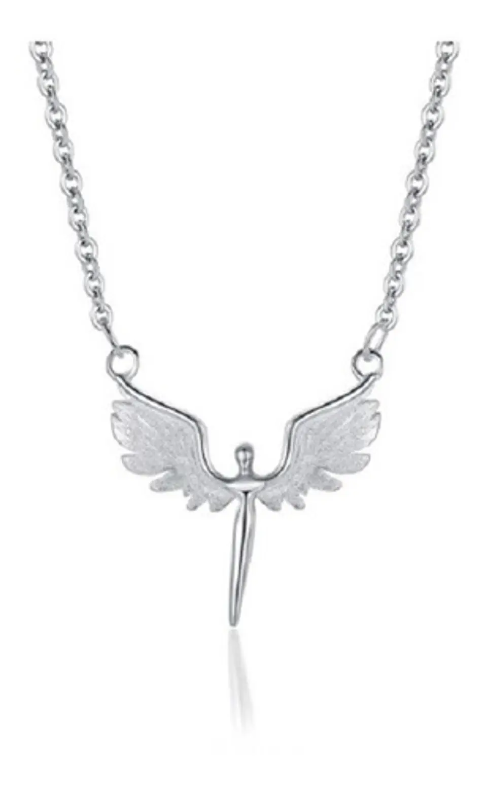Colgante Alas Angel Plata 925 Paz Amor Chapado Oro Blanco 1
