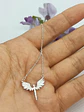 Colgante Alas Angel Plata 925 Paz Amor Chapado Oro Blanco - Miniatura 3