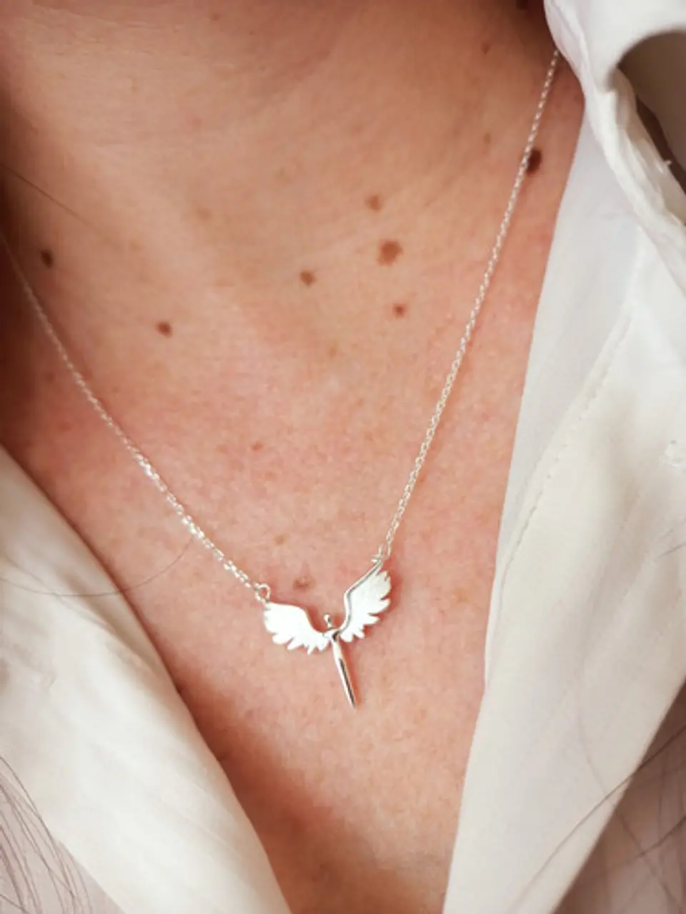 Colgante Alas Angel Plata 925 Paz Amor Chapado Oro Blanco 4