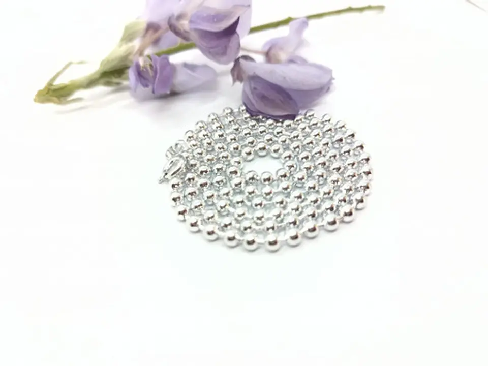 Cadena Larga Esferas Pelotas Plata Fina 925 Minimalista Lujo 5