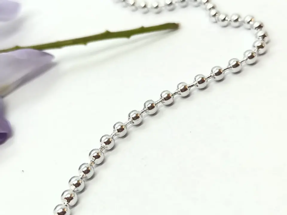 Cadena Larga Esferas Pelotas Plata Fina 925 Minimalista Lujo 6
