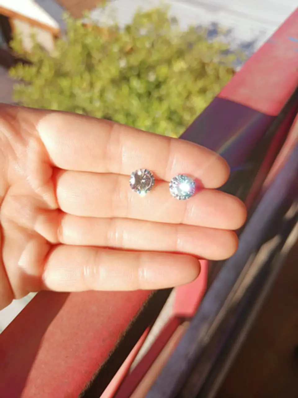 Pendientes Aretes Aros Puntos Luz En Plata 925 Zirconia 9mm 2