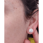 Pendientes Aretes Aros Puntos Luz En Plata 925 Zirconia 9mm 3