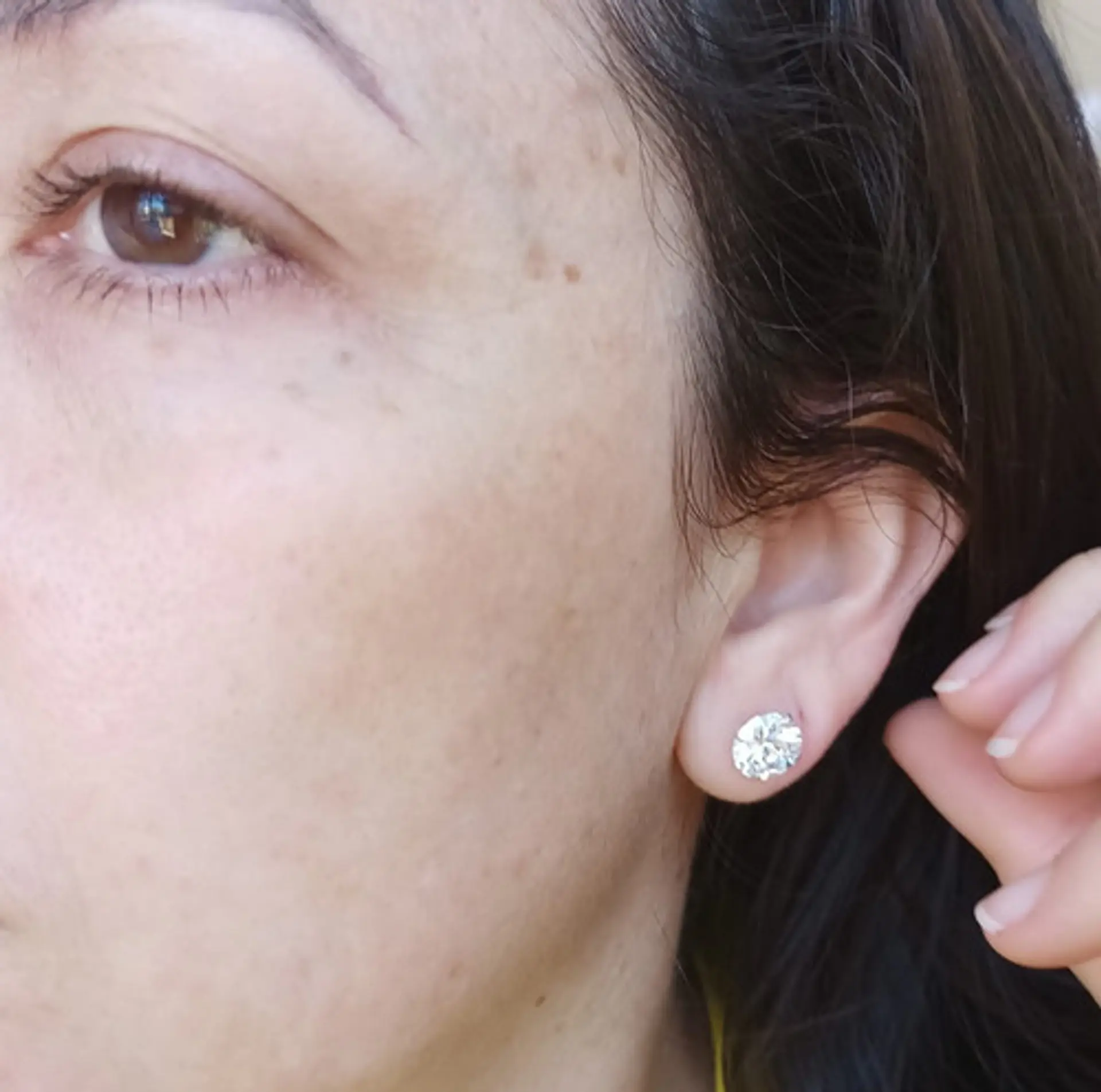 Pendientes Aretes Aros Puntos Luz En Plata 925 Zirconia 9mm 4