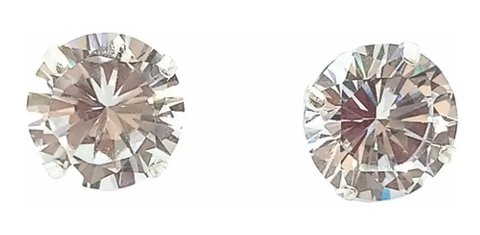 Pendientes Aretes Aros Puntos Luz En Plata 925 Zirconia 9mm 1