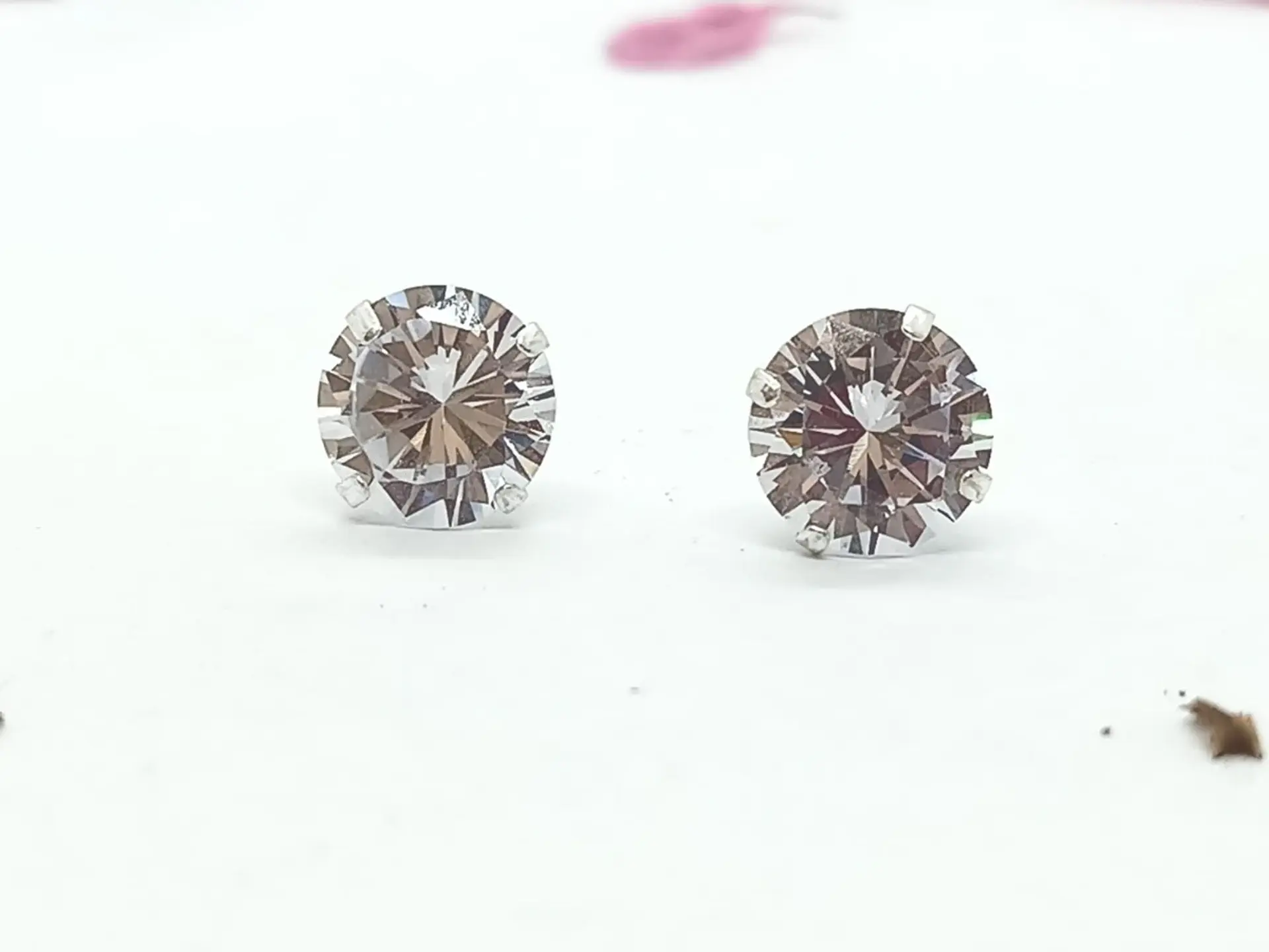 Pendientes Aretes Aros Puntos Luz En Plata 925 Zirconia 9mm 6