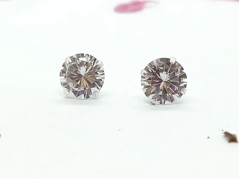 Pendientes Aretes Aros Puntos Luz En Plata 925 Zirconia 9mm 6