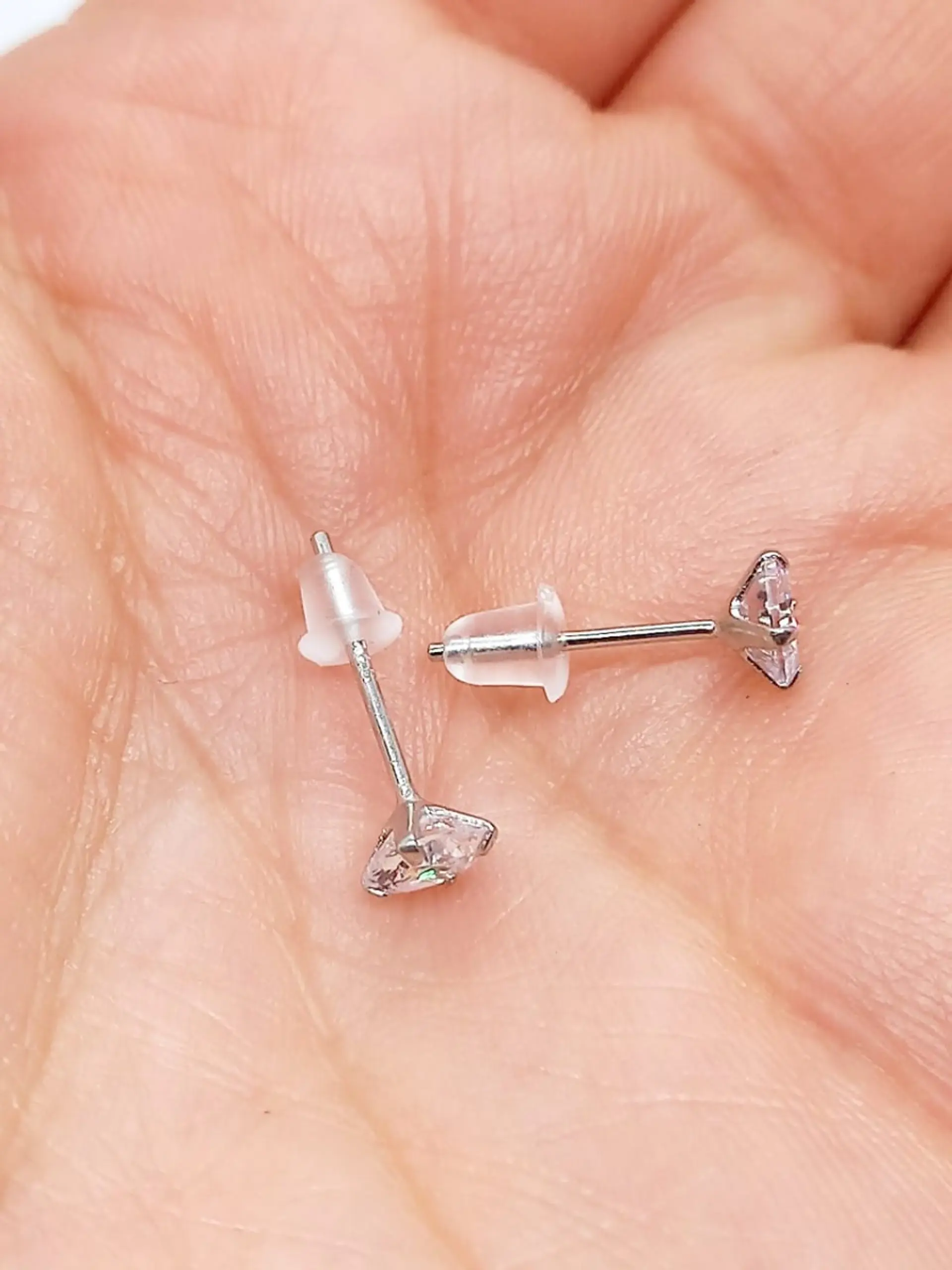 Pendientes Aretes Aros Puntos Luz En Plata 925 Zirconia 9mm 7