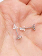 Pendientes Aretes Aros Puntos Luz En Plata 925 Zirconia 9mm - Miniatura 7