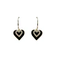 Aros Corazon Negro Zirconia Estilo Coreano  - Miniatura 1