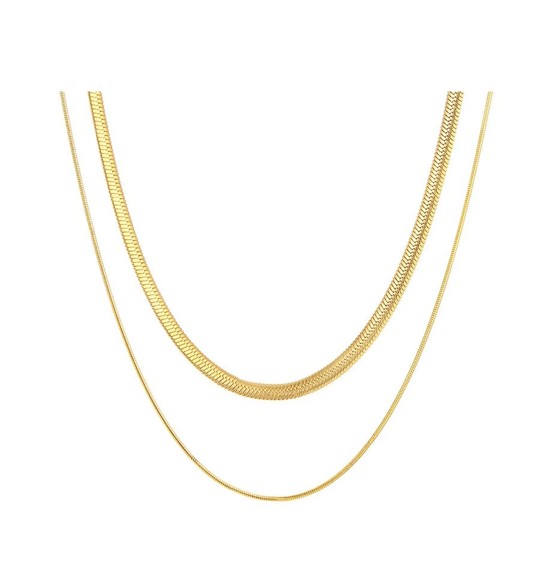 Collar tejido serpiente Minimalista enchapada en oro 18k 1