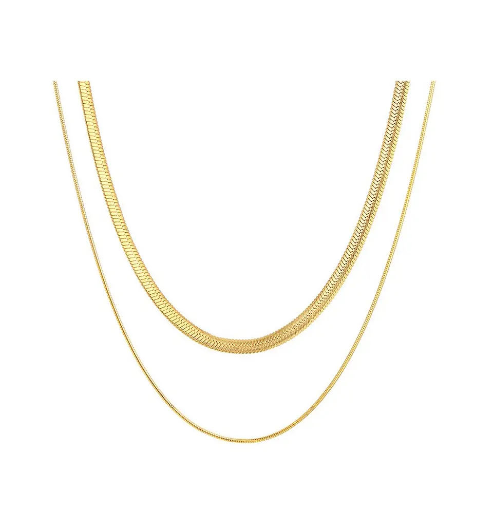 Collar tejido serpiente Minimalista enchapada en oro 18k 1