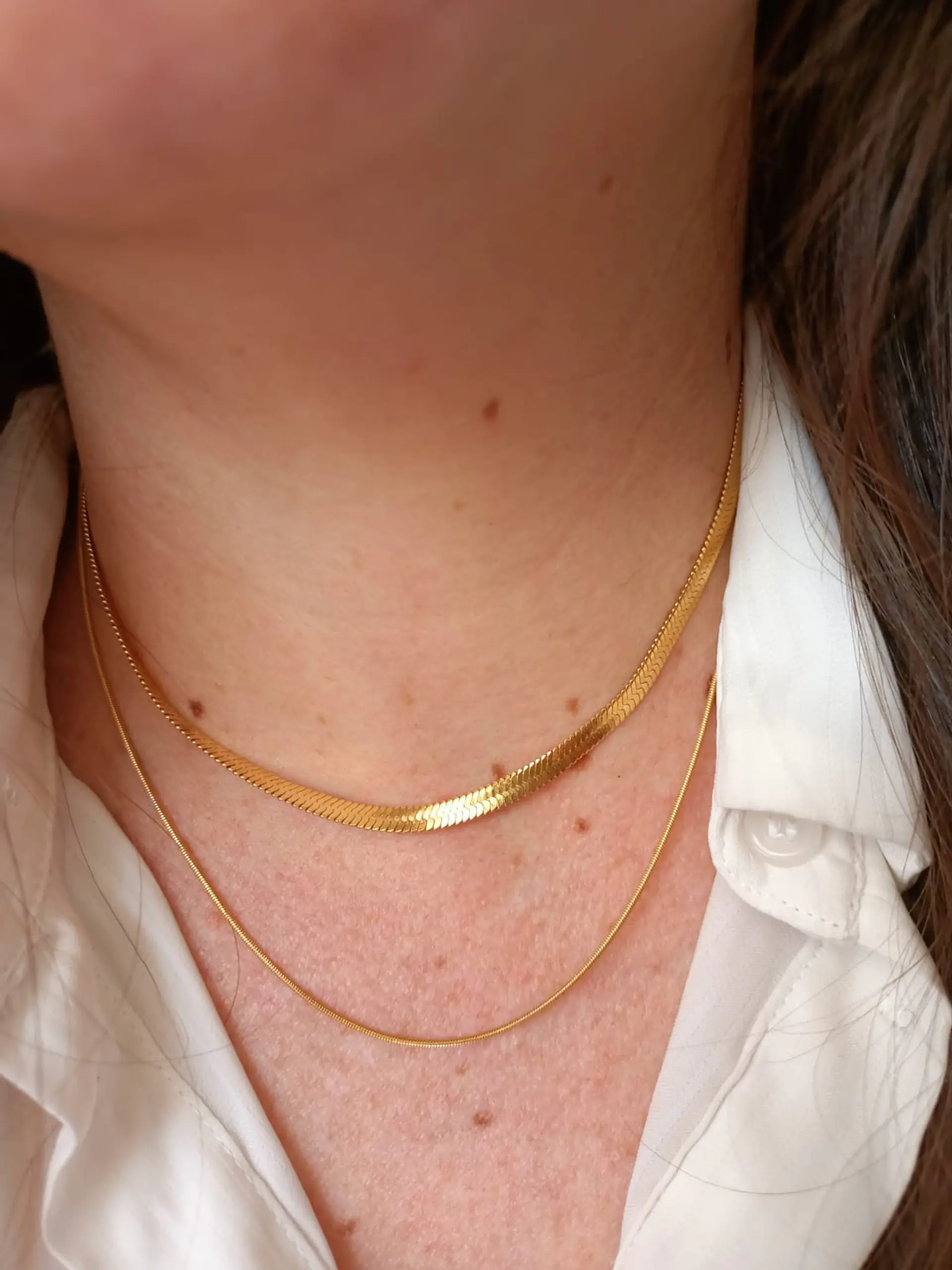 Collar tejido serpiente Minimalista enchapada en oro 18k 2
