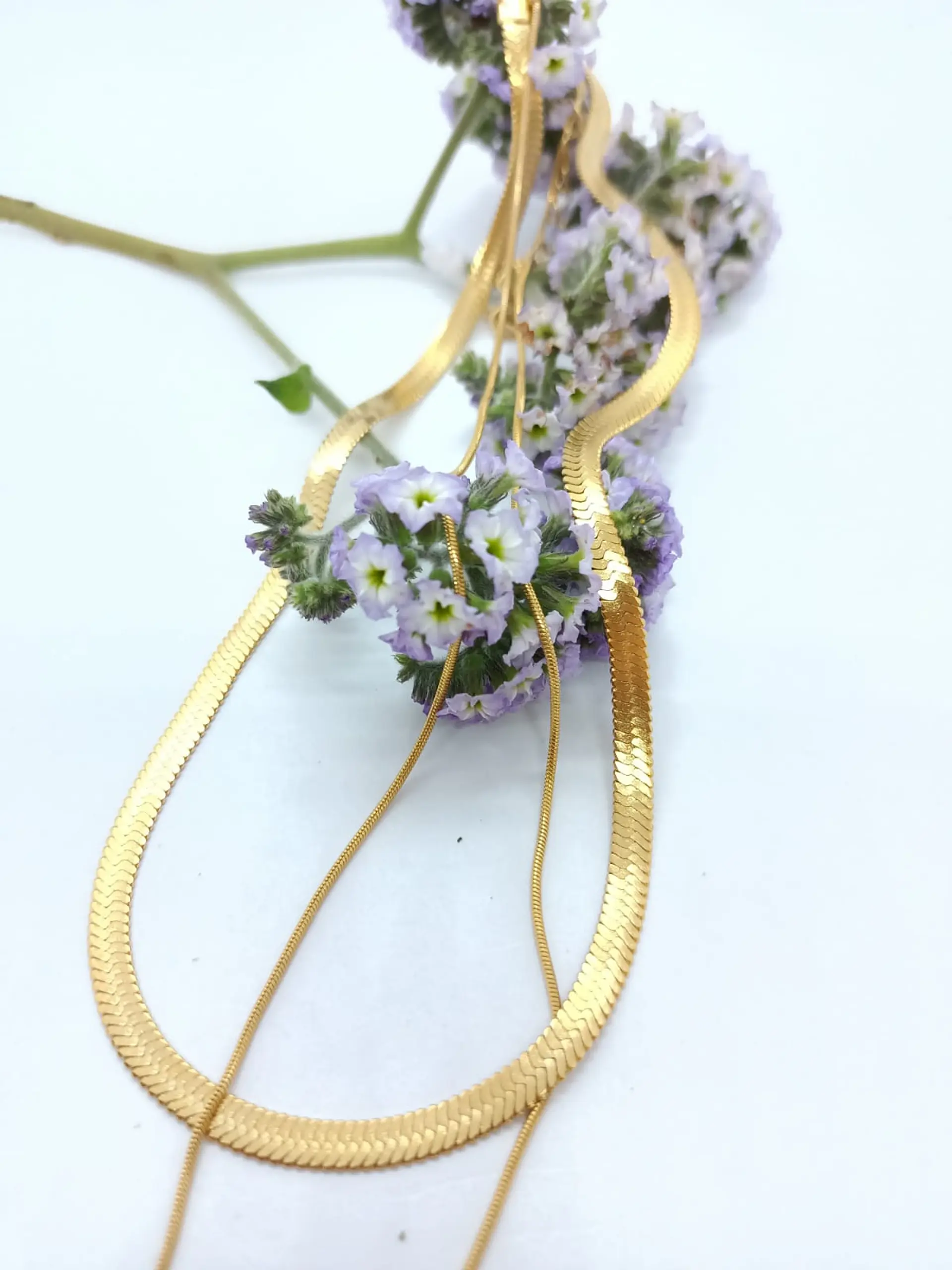 Collar tejido serpiente Minimalista enchapada en oro 18k 3