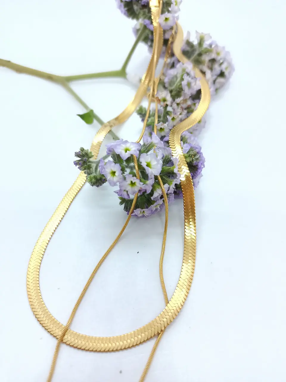 Collar tejido serpiente Minimalista enchapada en oro 18k 3