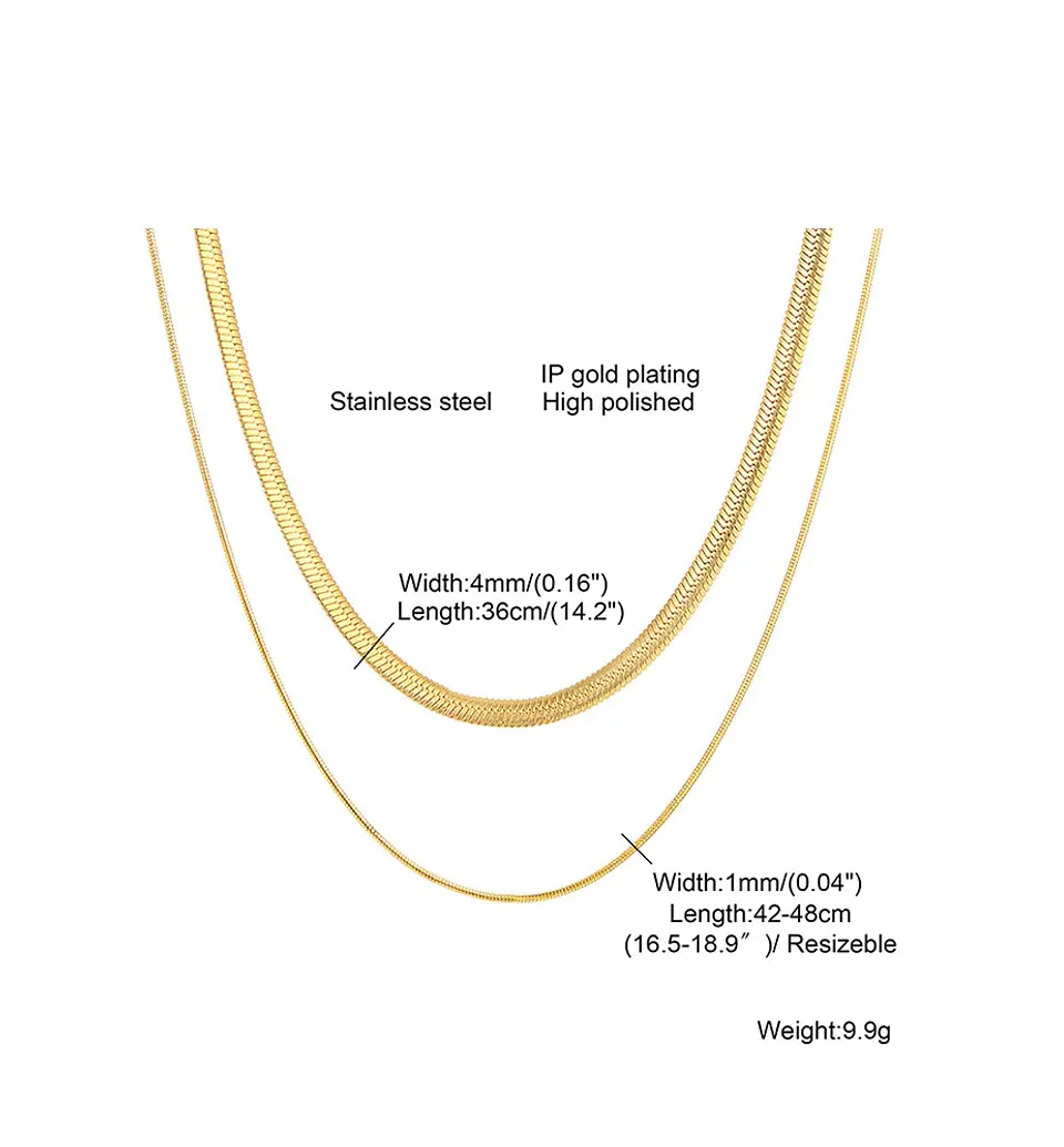 Collar tejido serpiente Minimalista enchapada en oro 18k 5