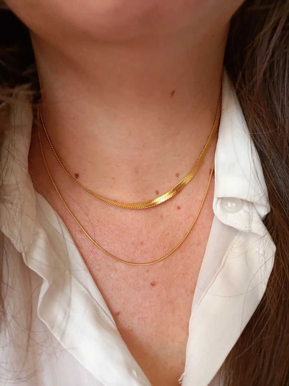 Collar tejido serpiente Minimalista enchapada en oro 18k 6