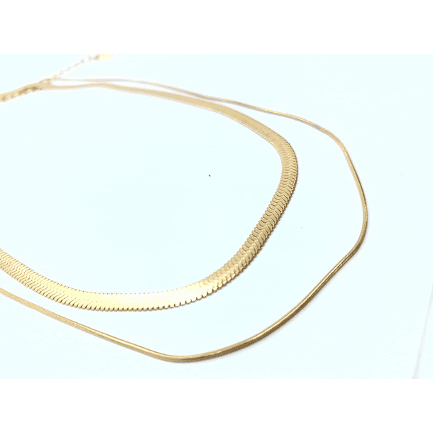 Collar tejido serpiente Minimalista enchapada en oro 18k 7