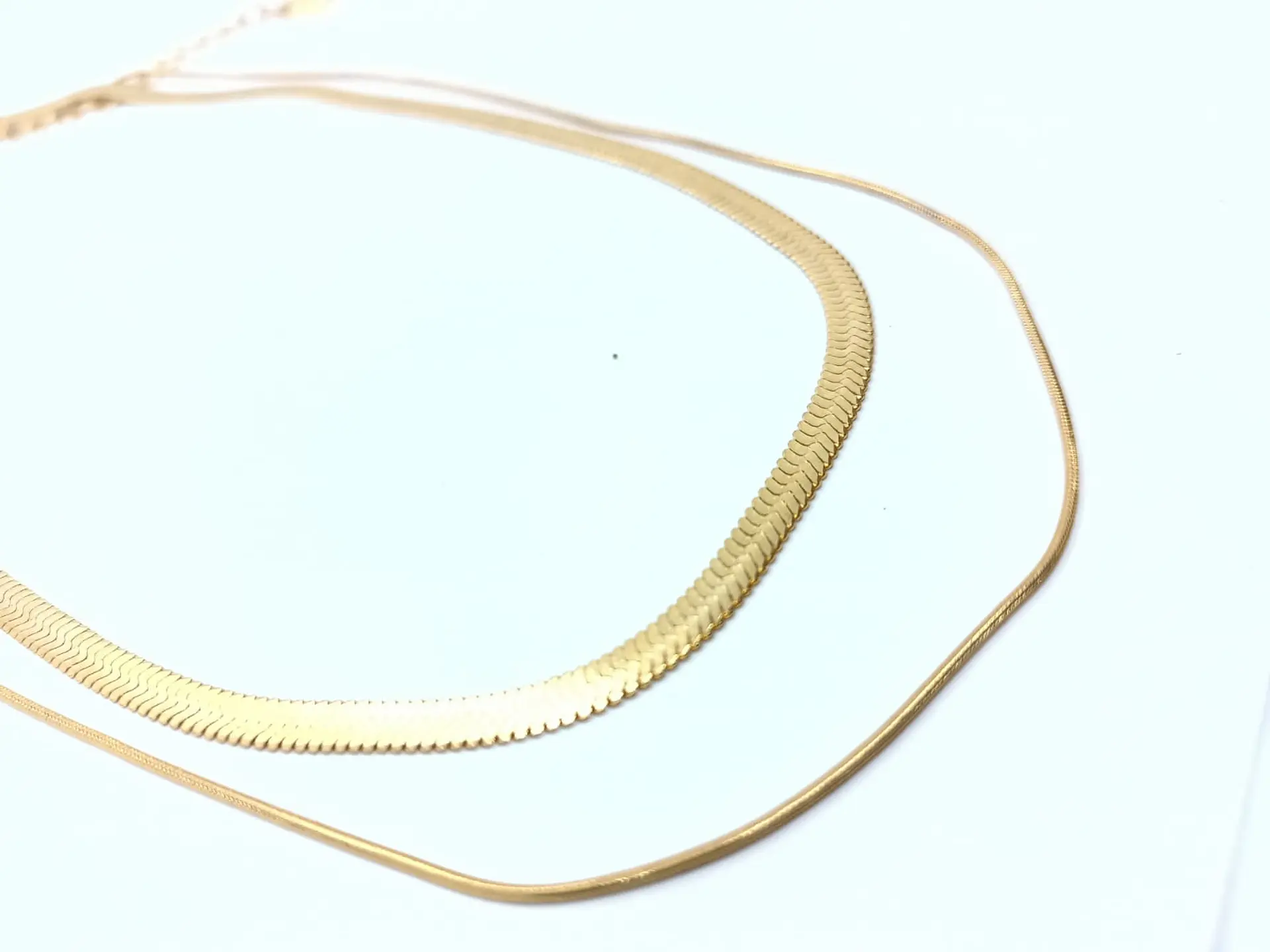 Collar tejido serpiente Minimalista enchapada en oro 18k 7