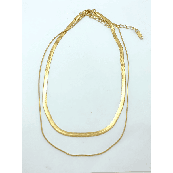 Collar tejido serpiente Minimalista enchapada en oro 18k 9