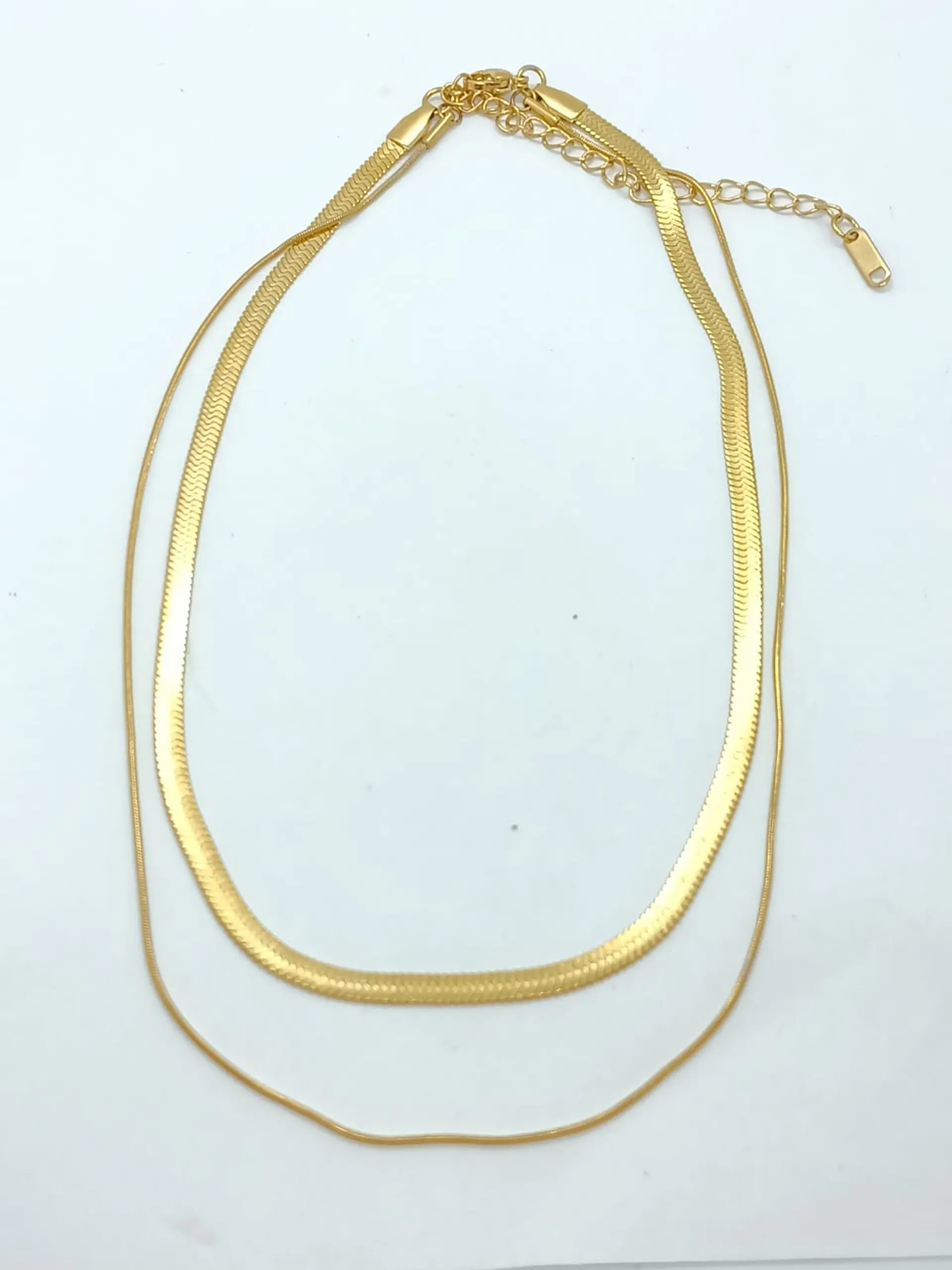 Collar tejido serpiente Minimalista enchapada en oro 18k 9
