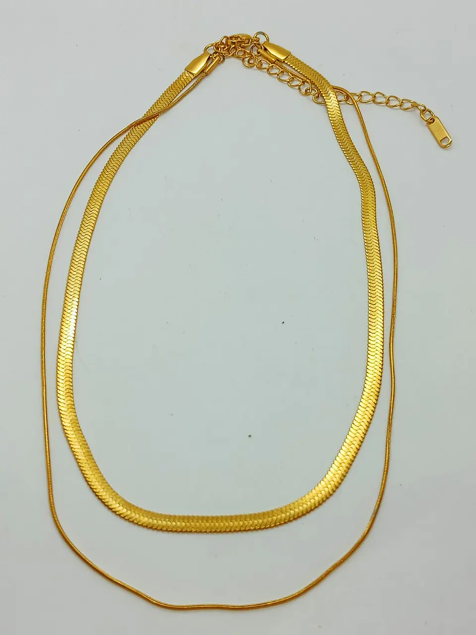 Collar tejido serpiente Minimalista enchapada en oro 18k 10