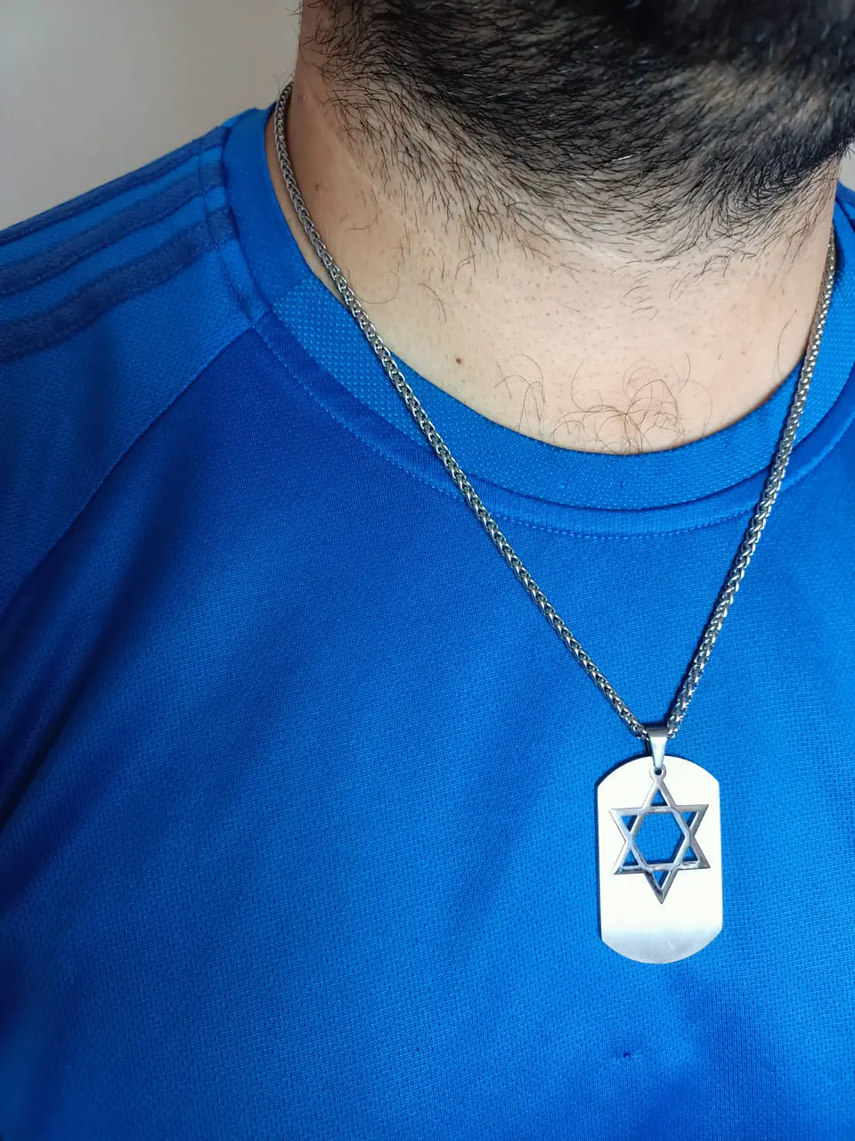 Cadena Colgante Estrella David Religión Acero Extraíble Amor 3