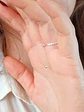 Anillo ajustable en plata fina ley S925 chapado en oro blanco 18kl tres modelos de cadena - Miniatura 2