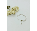 Anillo ajustable en plata fina ley S925 chapado en oro blanco 18kl tres modelos de cadena