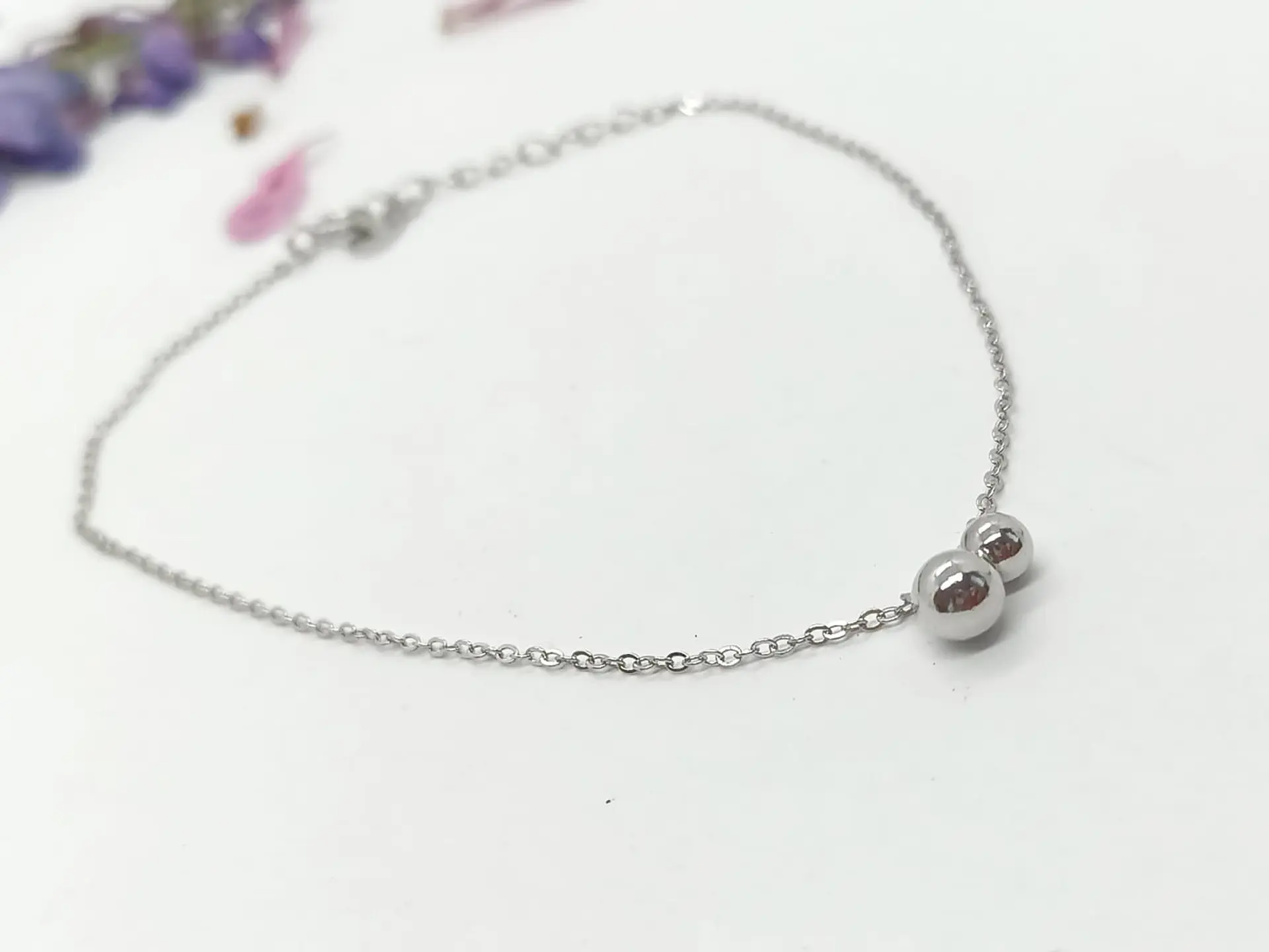 Pulsera Tobillera Plata 925 Pelotitas Cuentas Fresca Trendy 5
