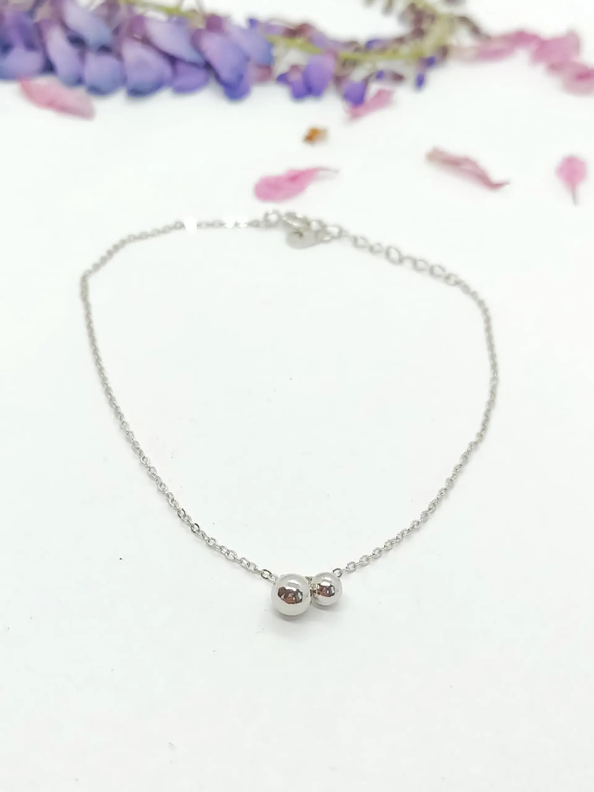 Pulsera Tobillera Plata 925 Pelotitas Cuentas Fresca Trendy 6