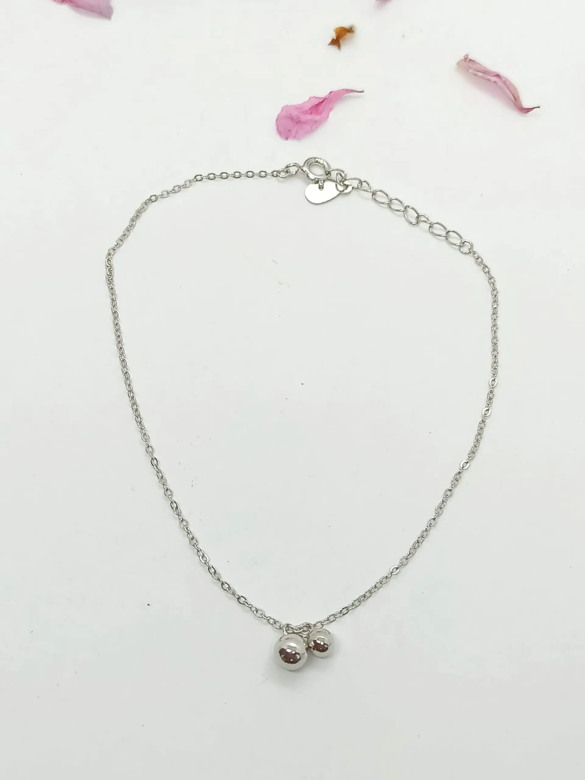 Pulsera Tobillera Plata 925 Pelotitas Cuentas Fresca Trendy 7
