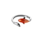 Anillo Ajustable Pez Naranja Mar Plata fina 925 Amor Al Mar Love - Miniatura 1