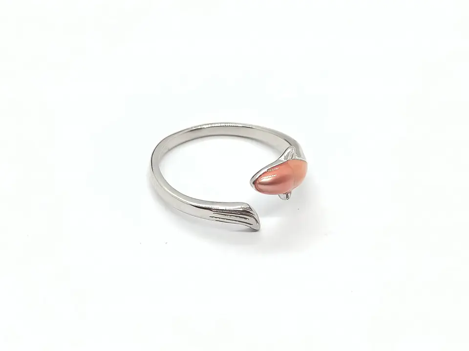 Anillo Ajustable Pez Naranja Mar Plata fina 925 Amor Al Mar Love 5