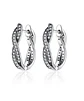 Argollas Chicas Trenzadas Tipo Huggies Plata fina ley S925 con Zirconios Pavé - Miniatura 1