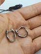 Argollas Chicas Trenzadas Tipo Huggies Plata fina ley S925 con Zirconios Pavé - Miniatura 6