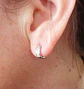 Argollas Chicas tipo Huggies con zirconios cúbicos incrustados en Plata 925 - Miniatura 9