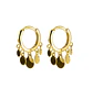 Argollas huggies Lentejuelas Plata fina Chapado En Oro 18k - Miniatura 1
